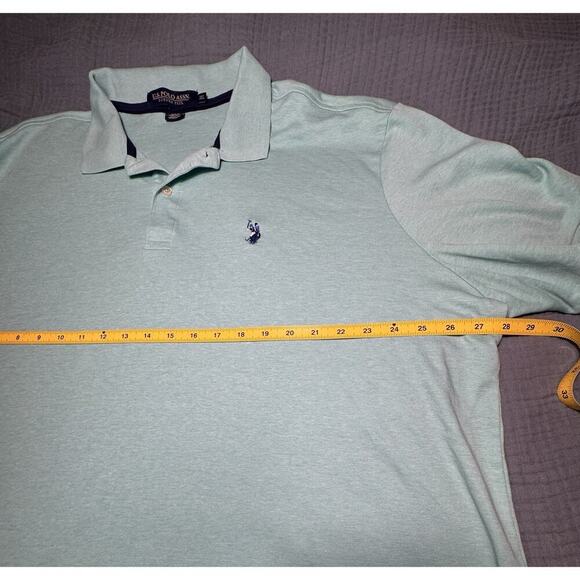 U.S Polo Assn Men’s 3XL Polo Shirt Light Blue Luxury Cotton Double Big Pony NWT - Picture 4 of 7